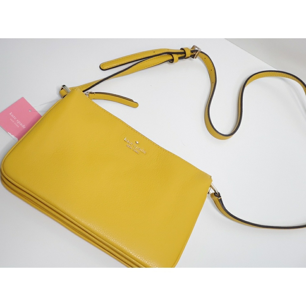 Kate Spade | Yellow Triple Gusset Crossbody Purse
